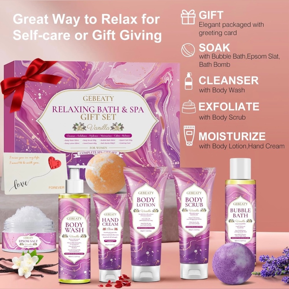 🆕NWT Vanilla Scent Bath & Spa Gift Set